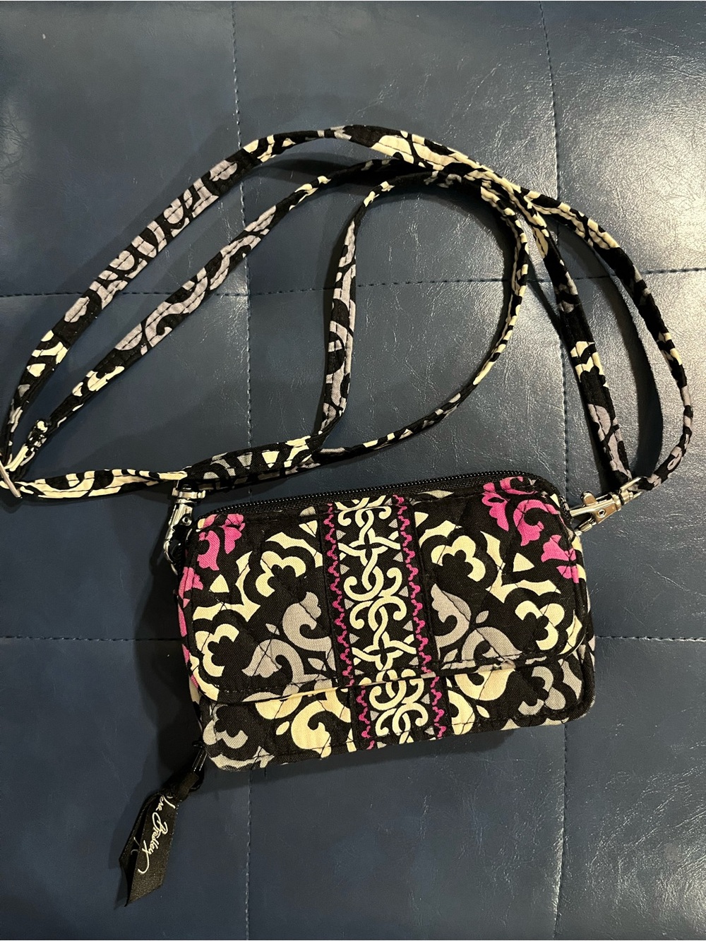 Vera Bradley Small Black Quilted Wallet Crossbody